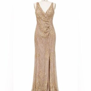 Stunning Gold Sequin Evening Gown / Formal Dress